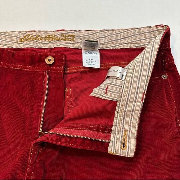 Eddie Bauer Classic Red Corduroy Pants Bootcut Leg, Size 16 - Picture 5 of 11
